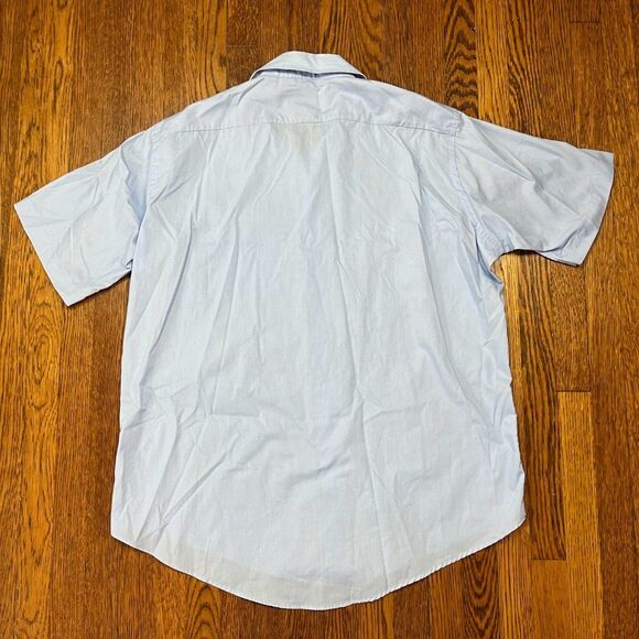 Christian Dior Monsieur Blue Short Sleeve Button Down Pocket Shirt   Men Size 17 - Picture 5 of 7